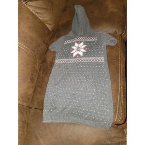 Crazy 8 winter snowflake hooded sweater dress size 5 6 Christmas